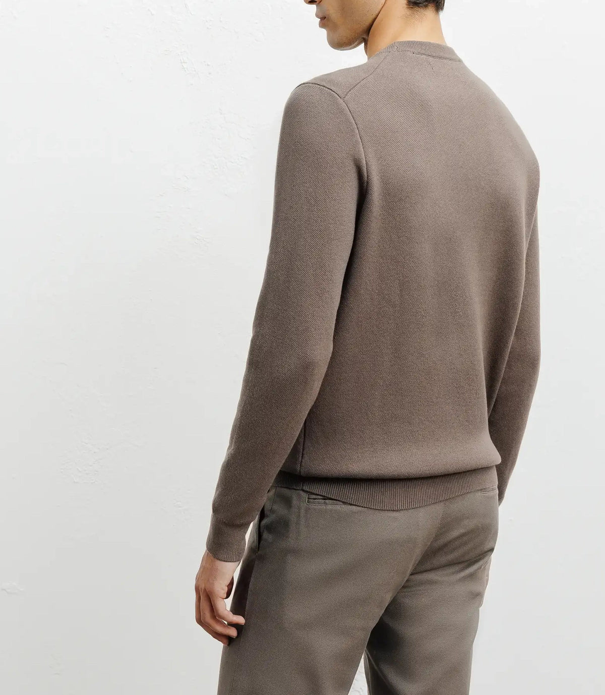 Pull col rond fantaisie chatain - IZAC