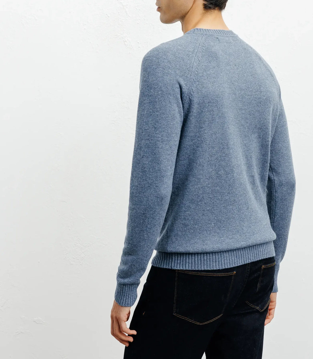 Pull en laine col rond indigo - IZAC