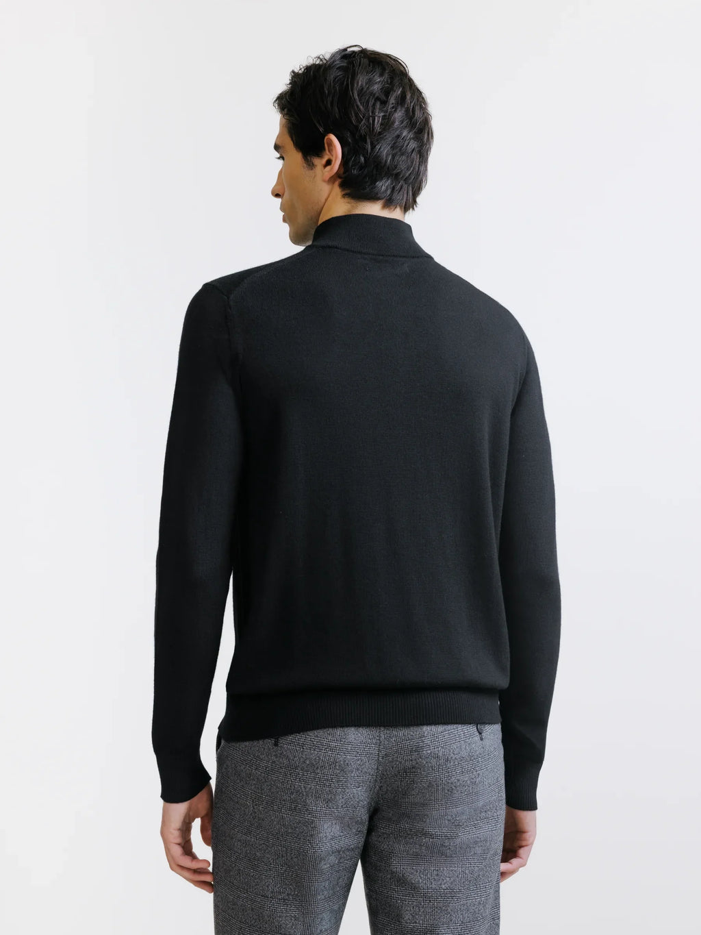 Pull demi zippé mérinos noir - IZAC
