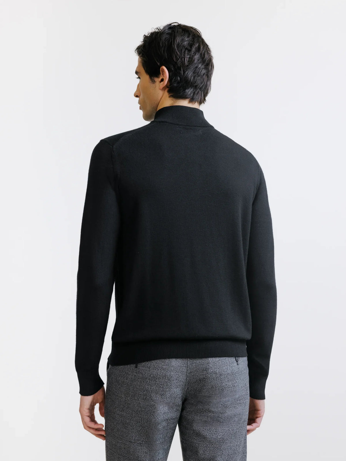 Pull demi zippé mérinos noir - IZAC