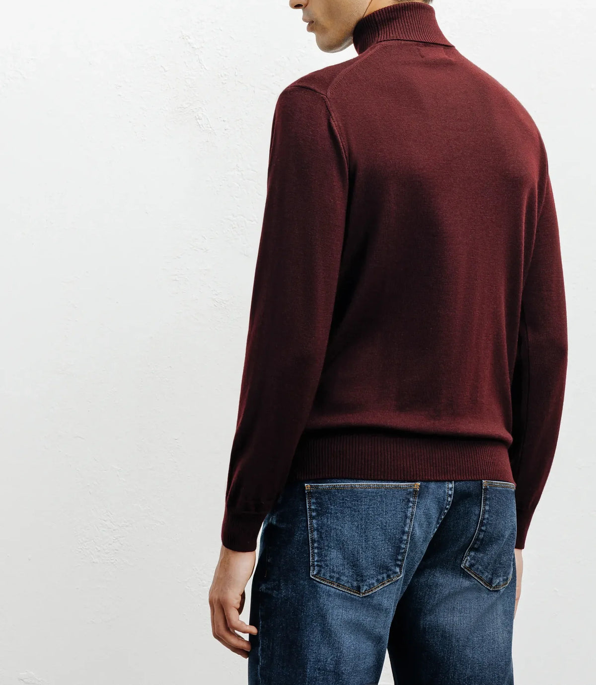 Pull col roulé bordeaux - IZAC