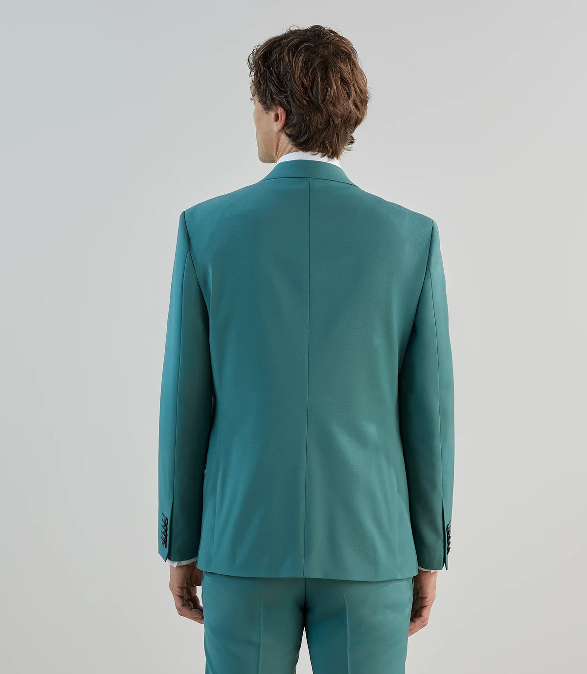 Costume 2 boutons en laine majoritaire vert - IZAC