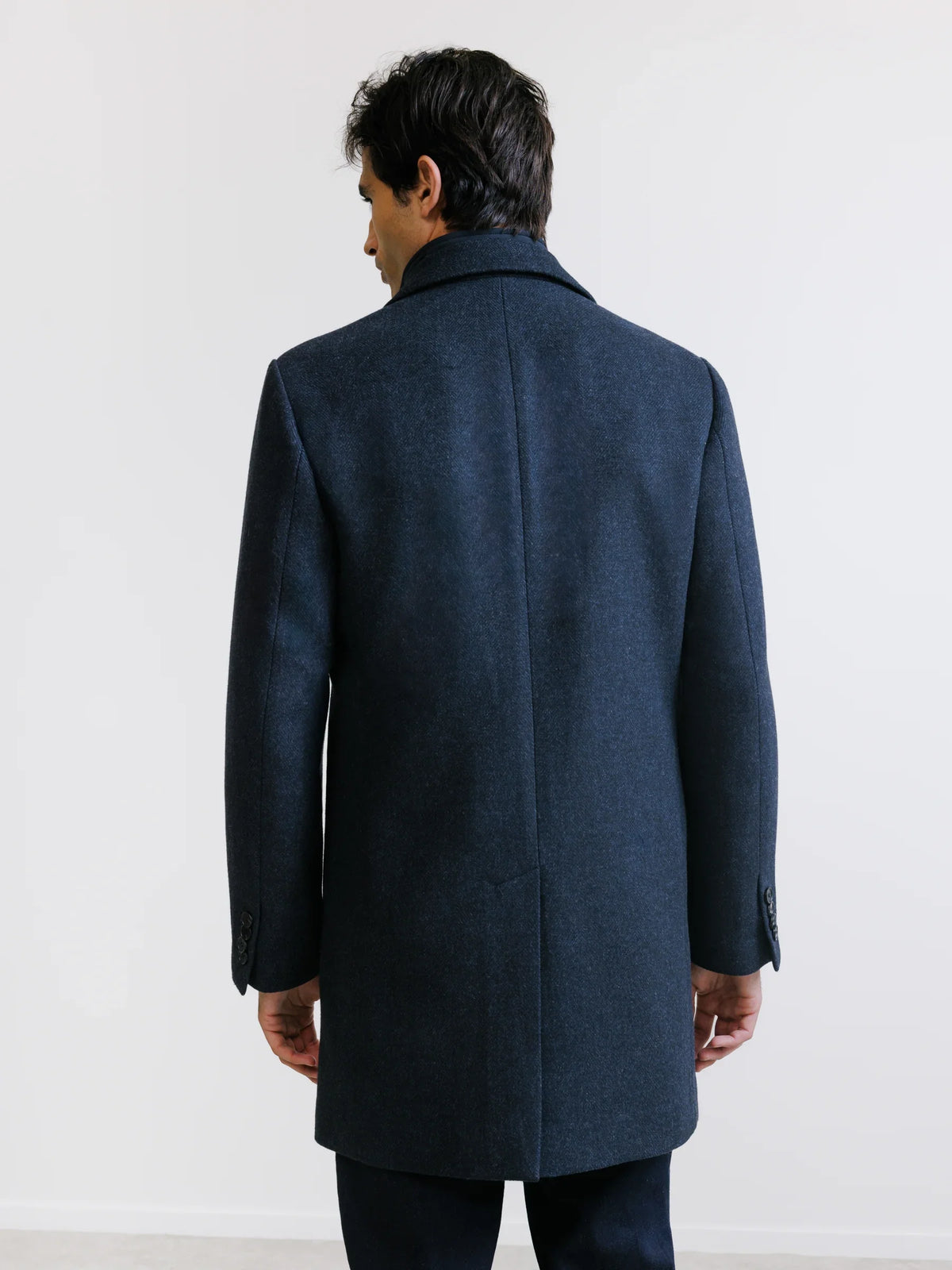 Manteau à parmenture amovible bleu denim - IZAC
