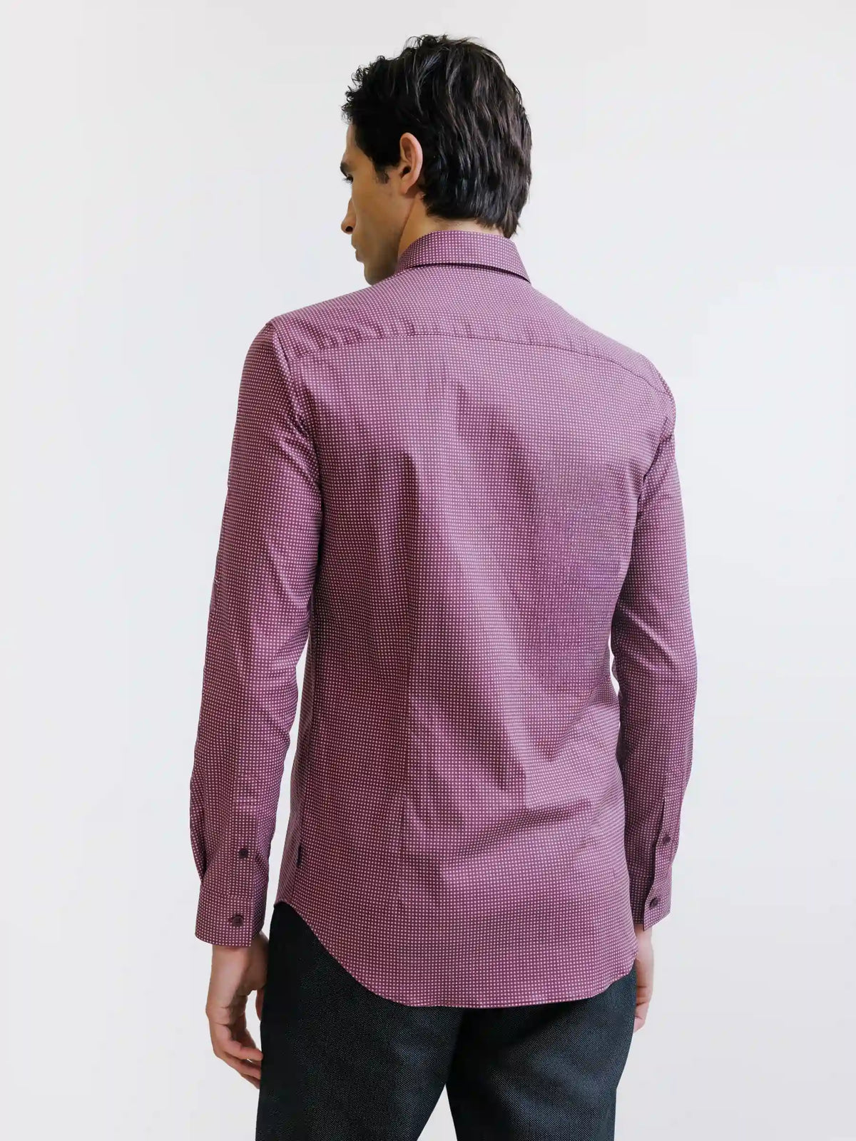 Chemise fantaisie bordeaux - IZAC