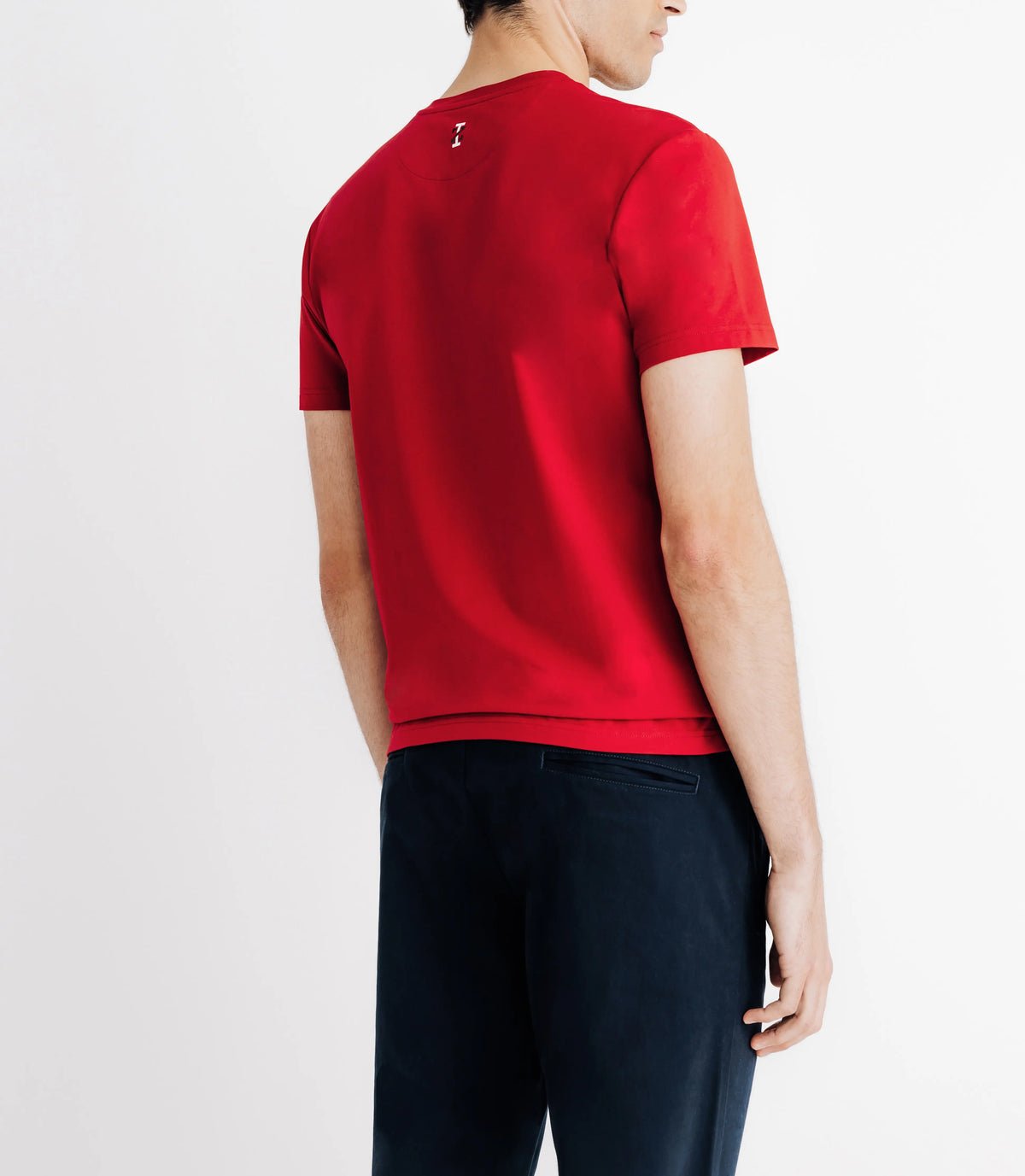 T-shirt col rond avec print rouge - IZAC