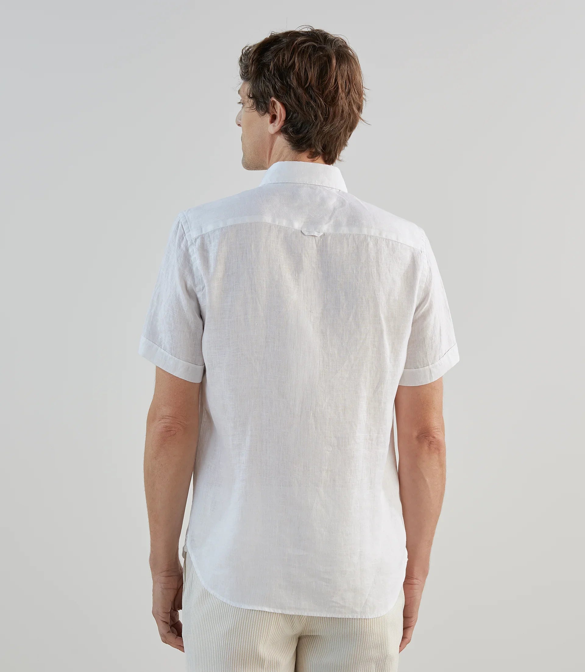 Chemise casual 100% lin blanche - IZAC