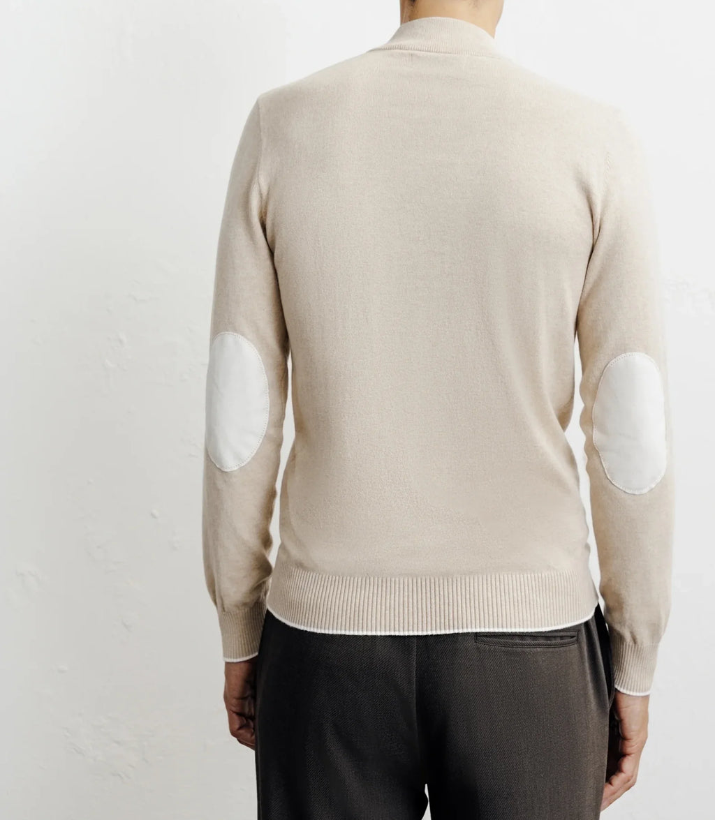 Pull col montant demi zippé beige - IZAC