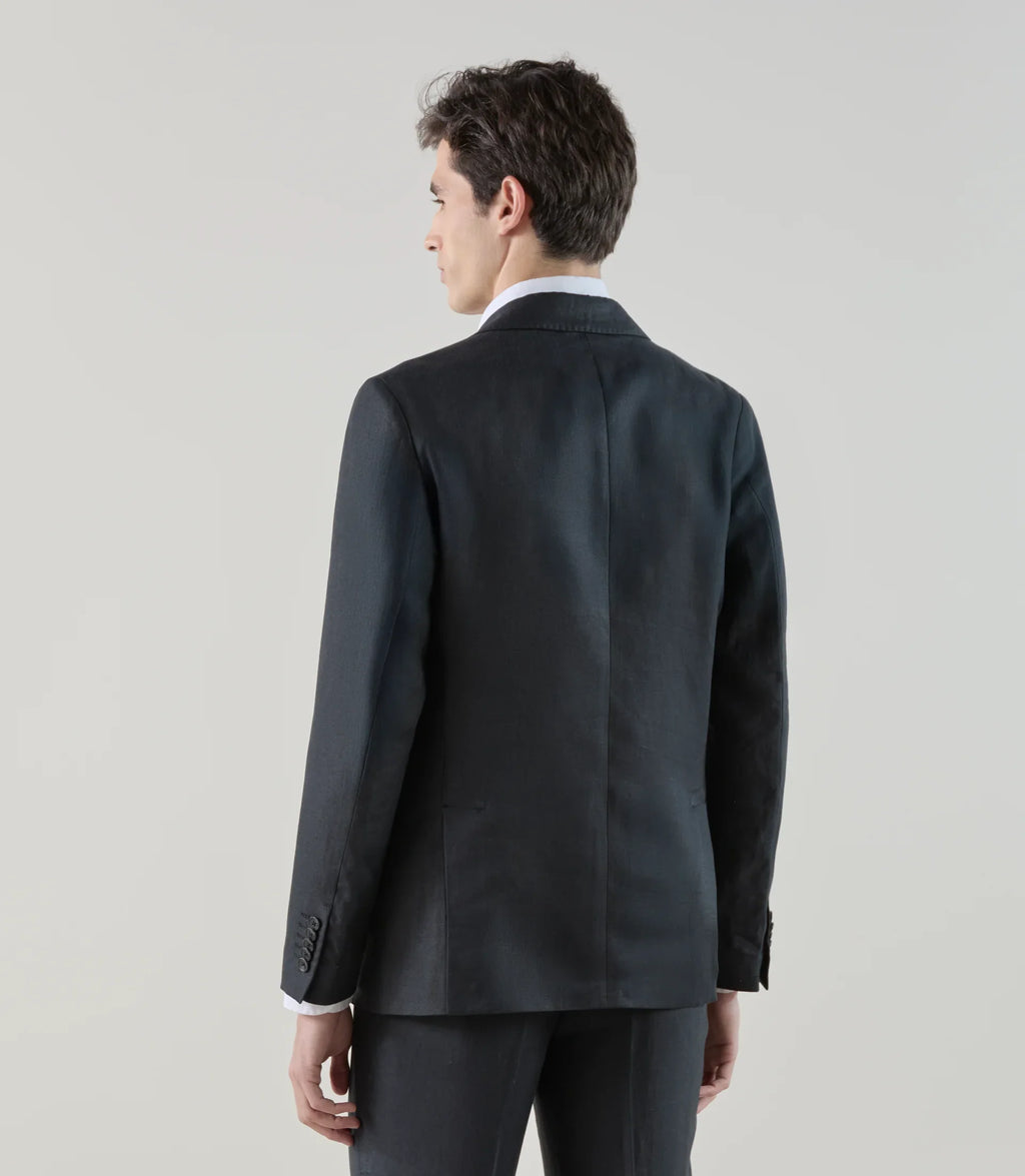 Costume 2 boutons 100% lin noir - IZAC