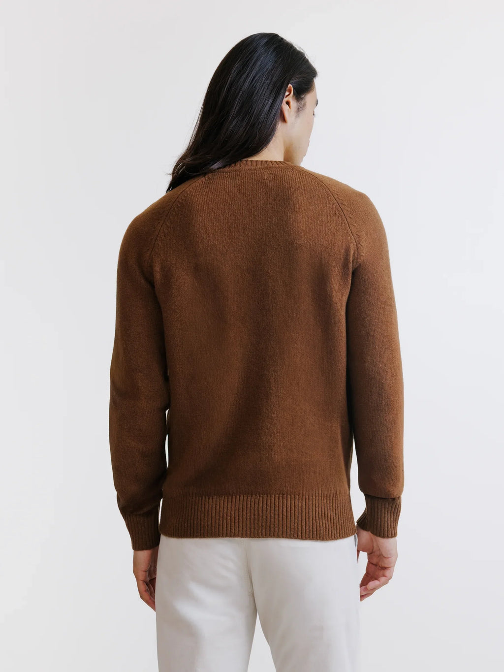 Pull en laine col rond tabac - IZAC