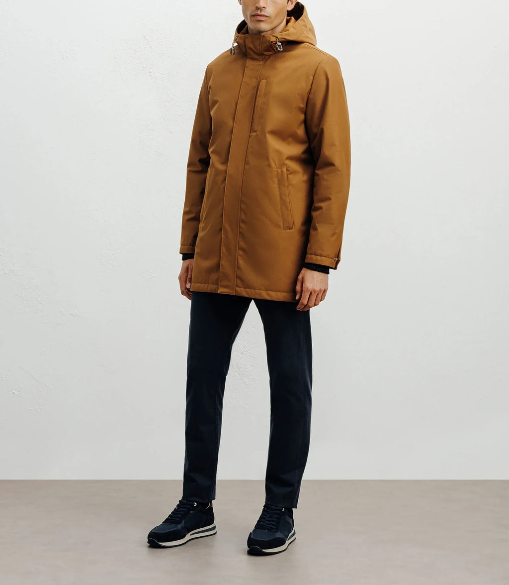 Parka légère à capuche camel - IZAC