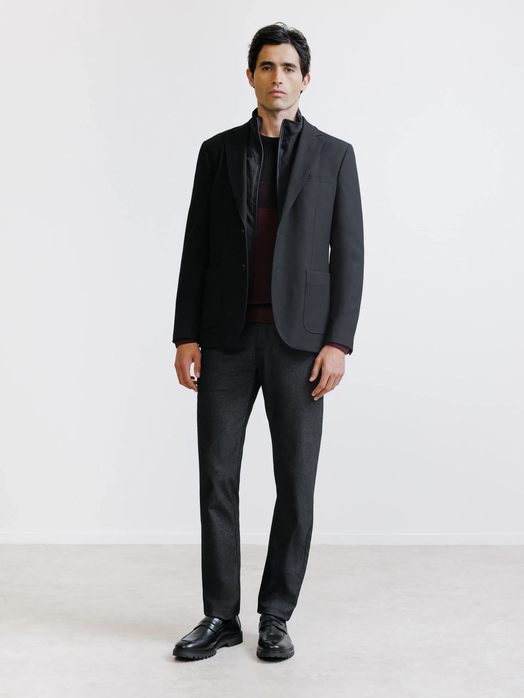 Veste en tissu armuré noire - IZAC