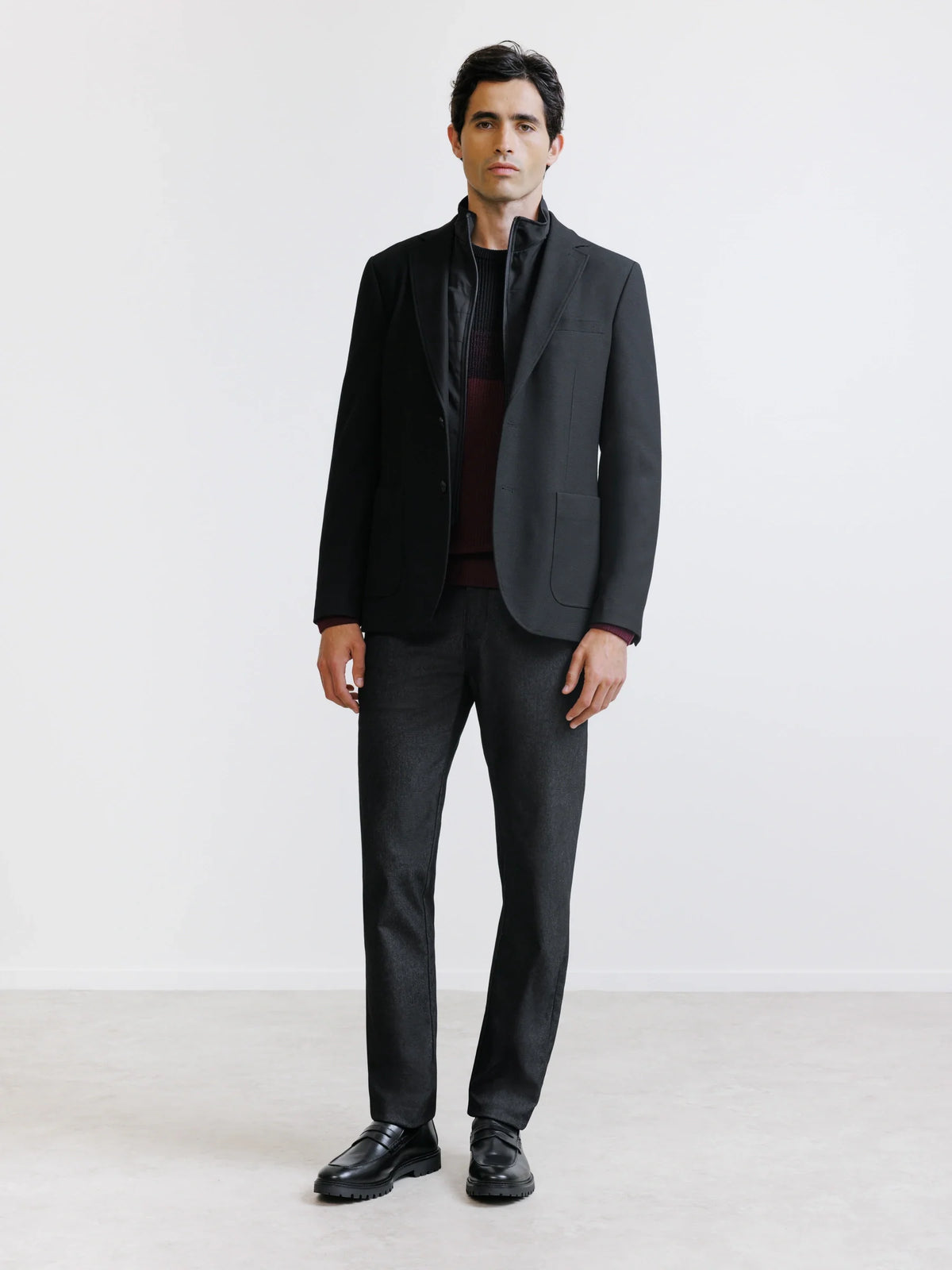 Veste en tissu armuré noire - IZAC