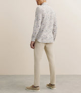 Chemise à fleurs 100% coton beige - IZAC