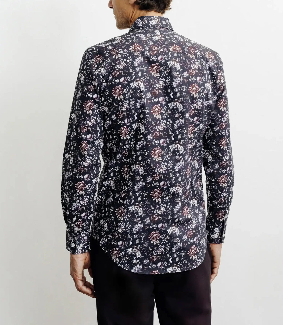 Chemise casual imprimé fleurs bleu marine - IZAC