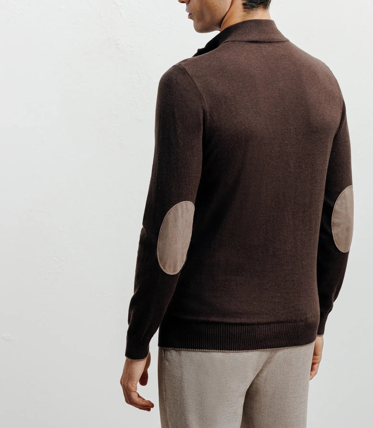 Pull col montant demi zippé marron - IZAC