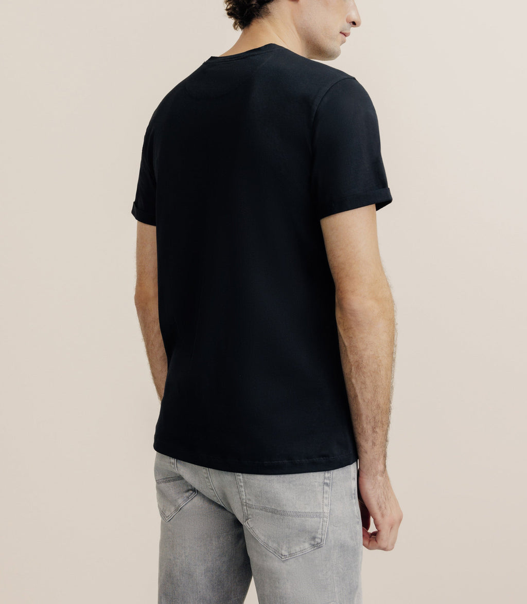 Pack de 2 t-shirts col V noir et blanc - IZAC