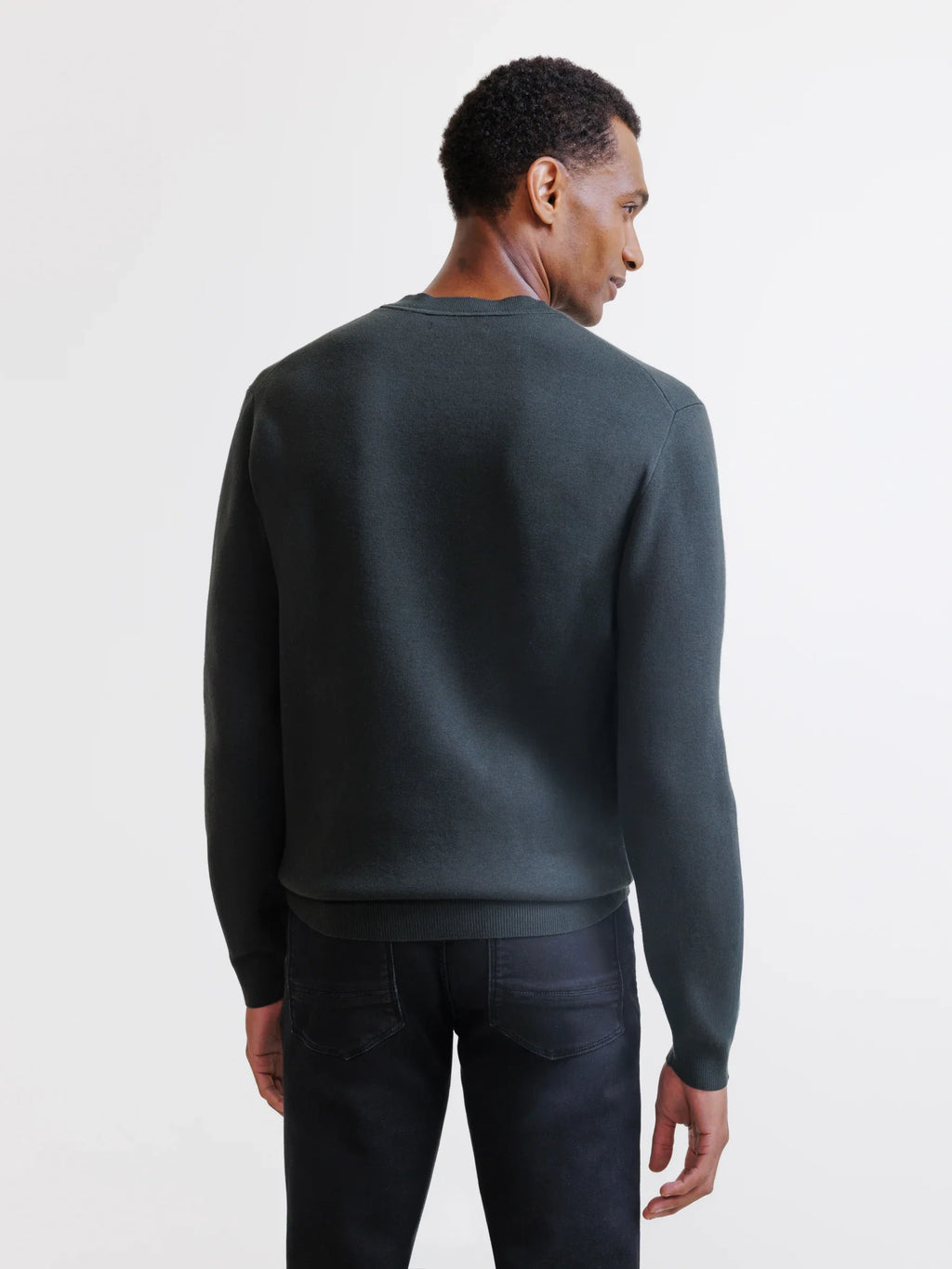 Pull col rond teddy kaki foncé - IZAC