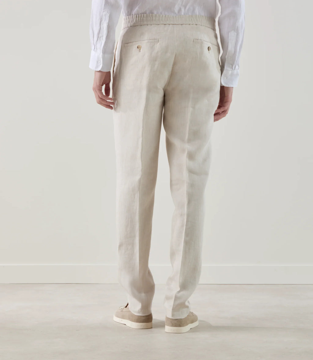 Pantalon ville 100 % lin beige - IZAC