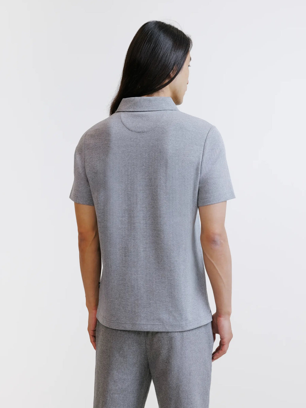 Polo en chevron gris chiné - IZAC