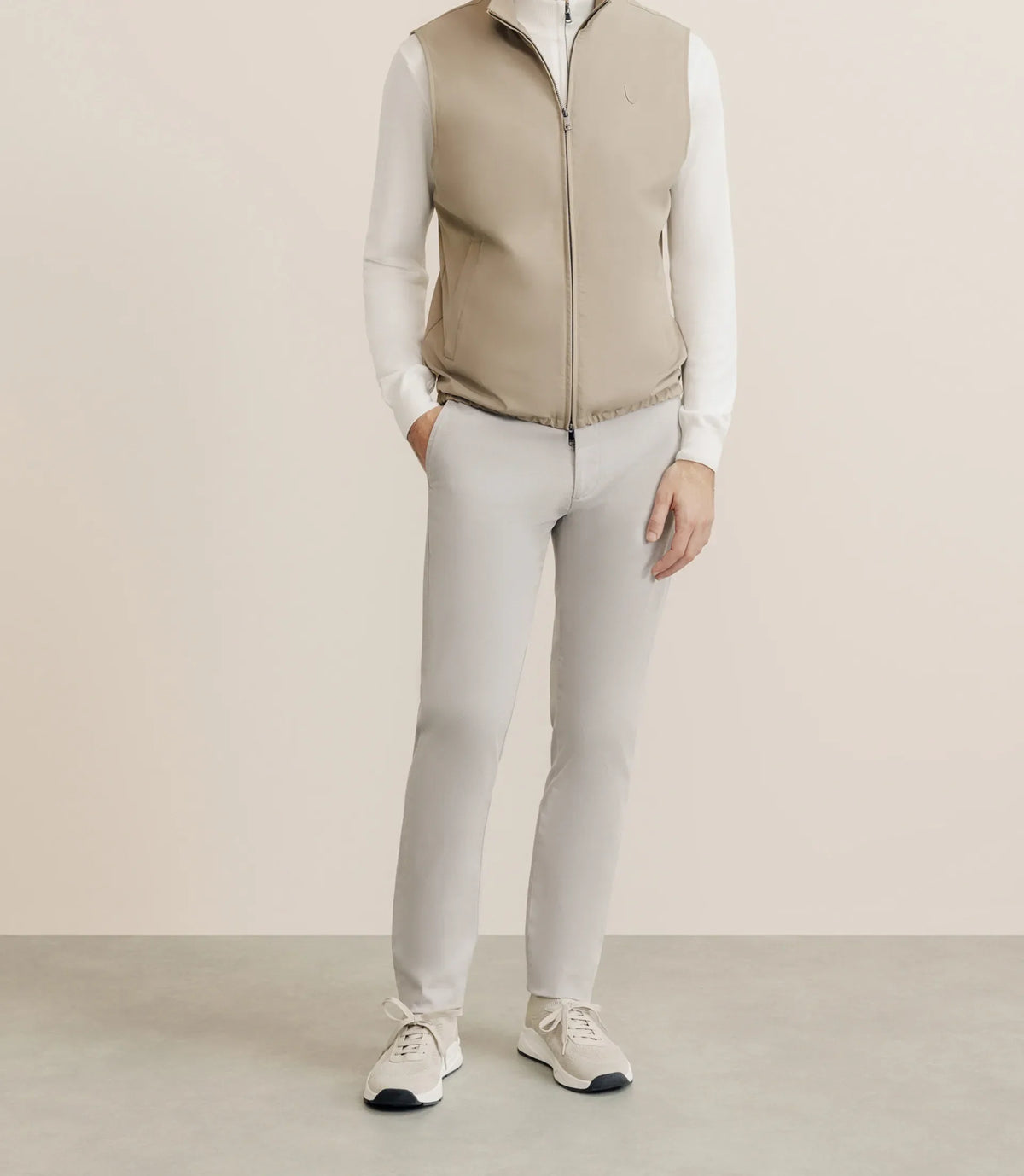 Blouson sans manche beige - IZAC
