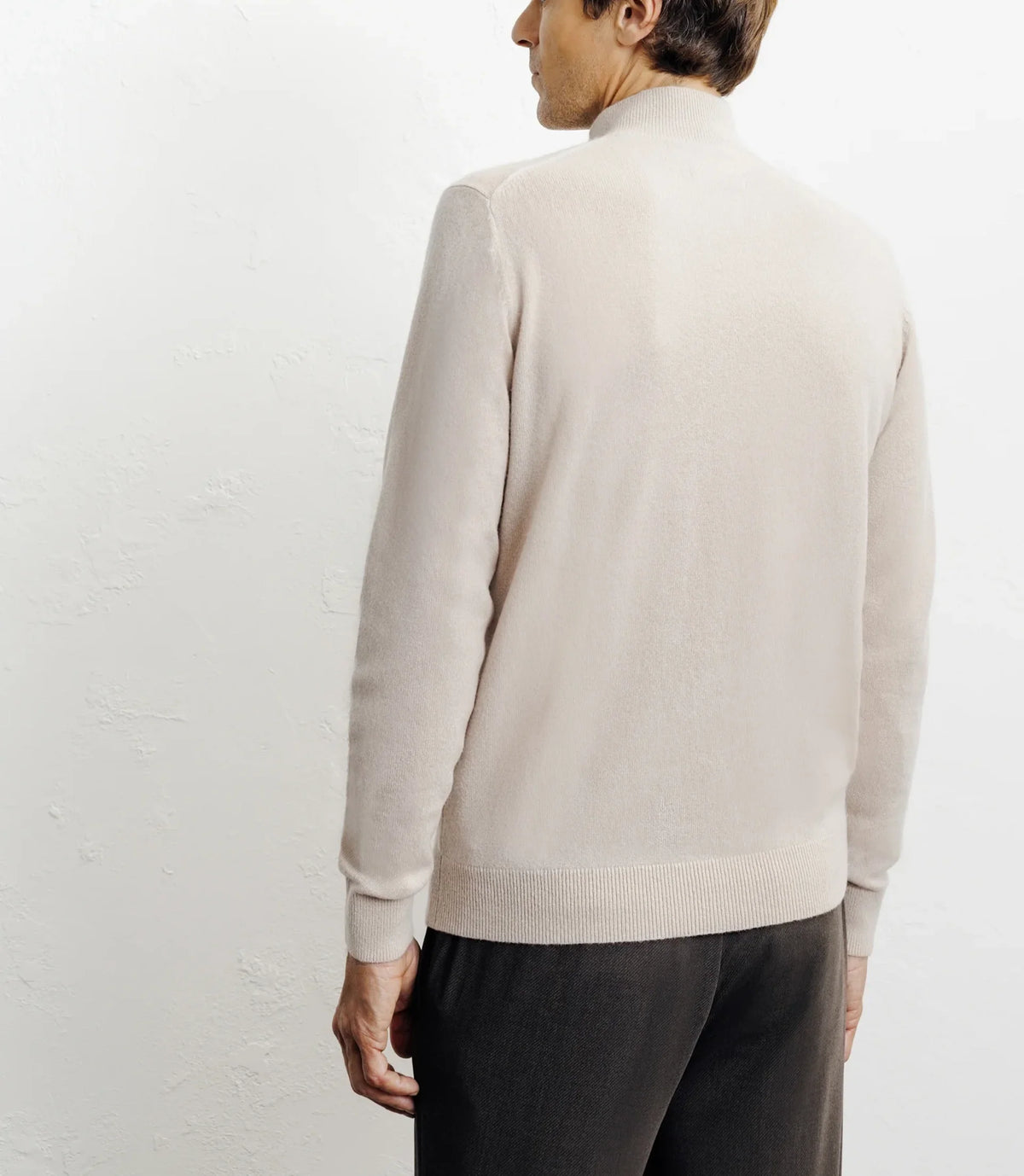 Pull col montant 100% cachemire beige - IZAC