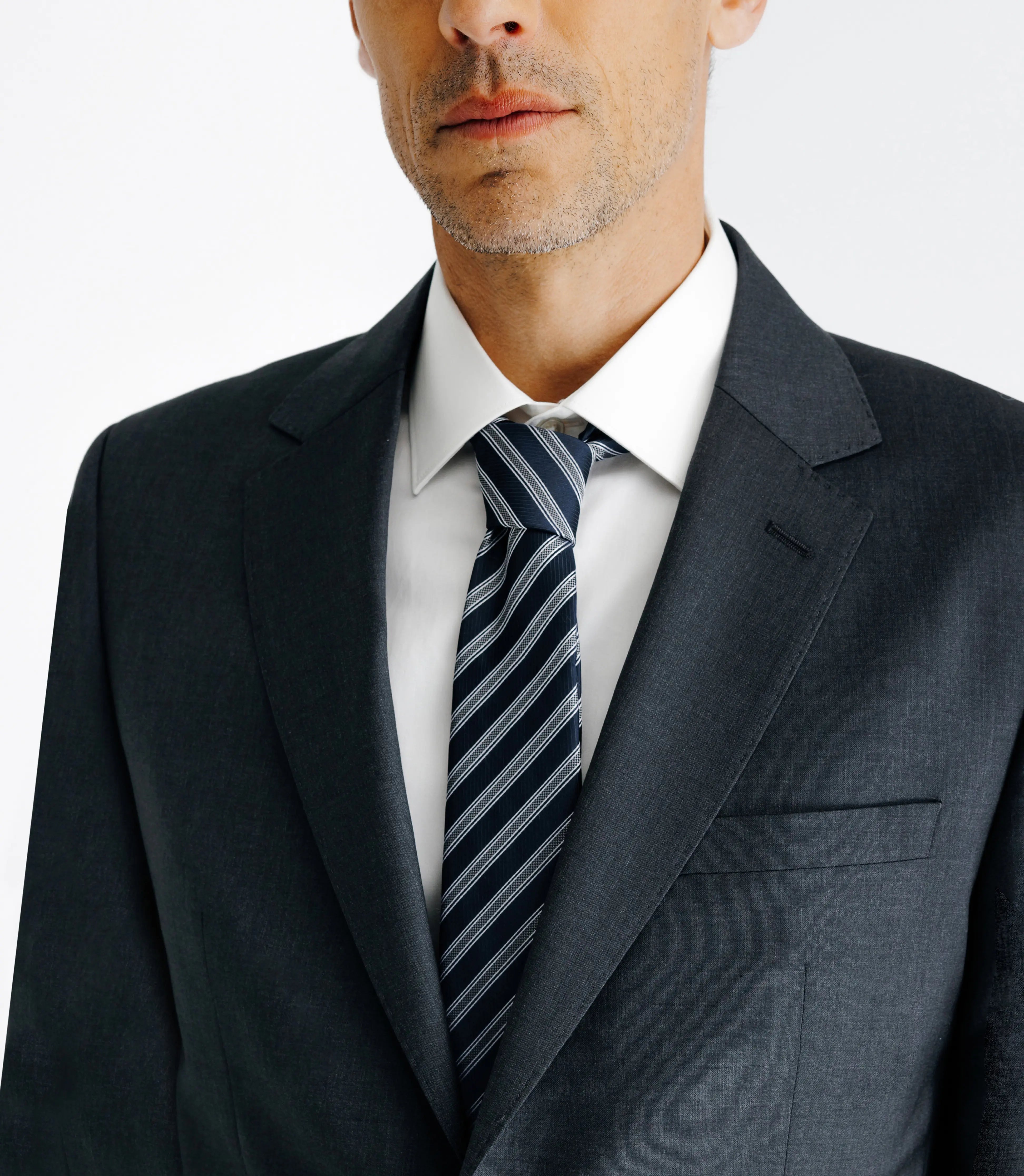 Costume 2 boutons en laine gris - IZAC