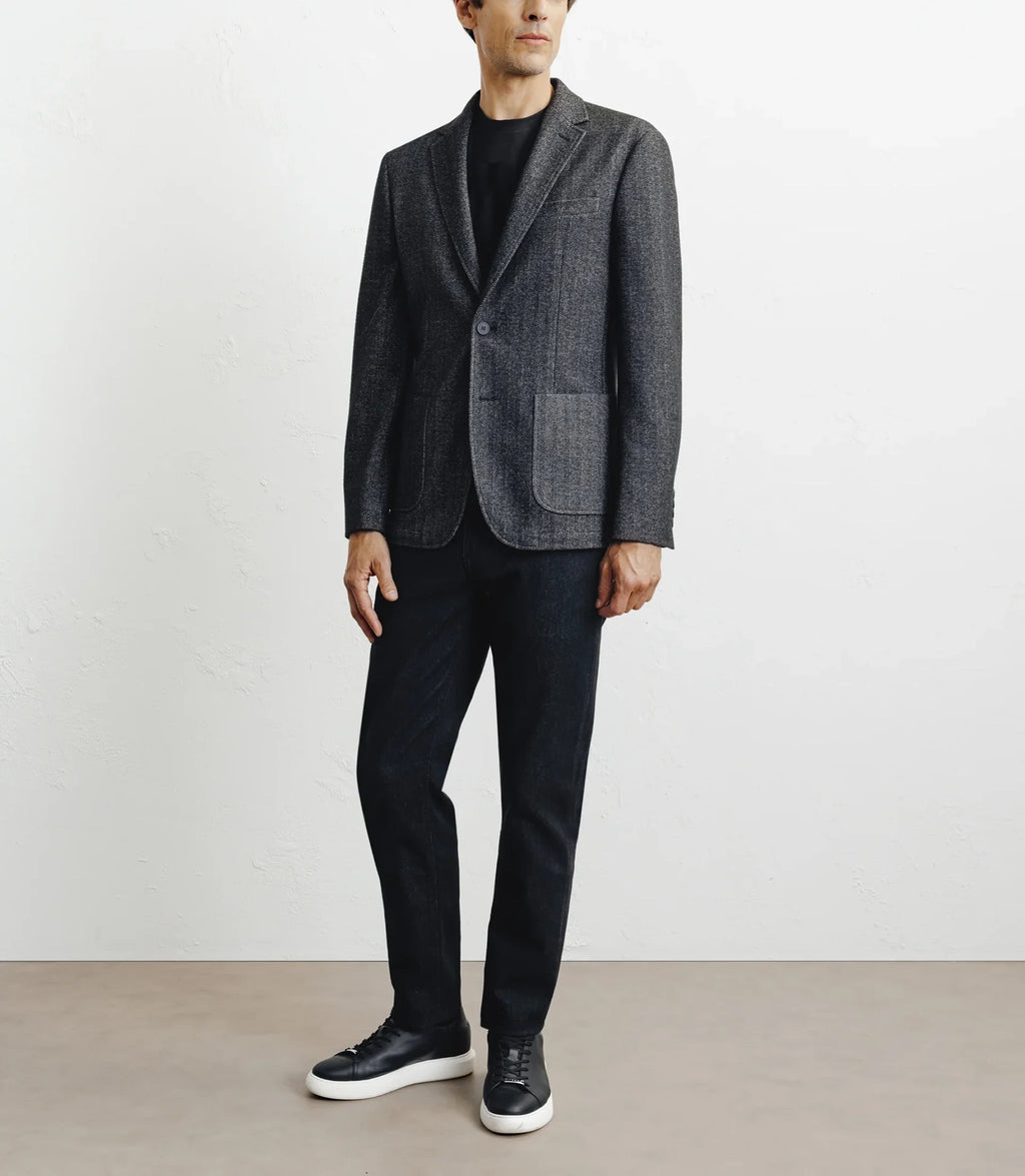 Veste en maille chevron anthracite - IZAC