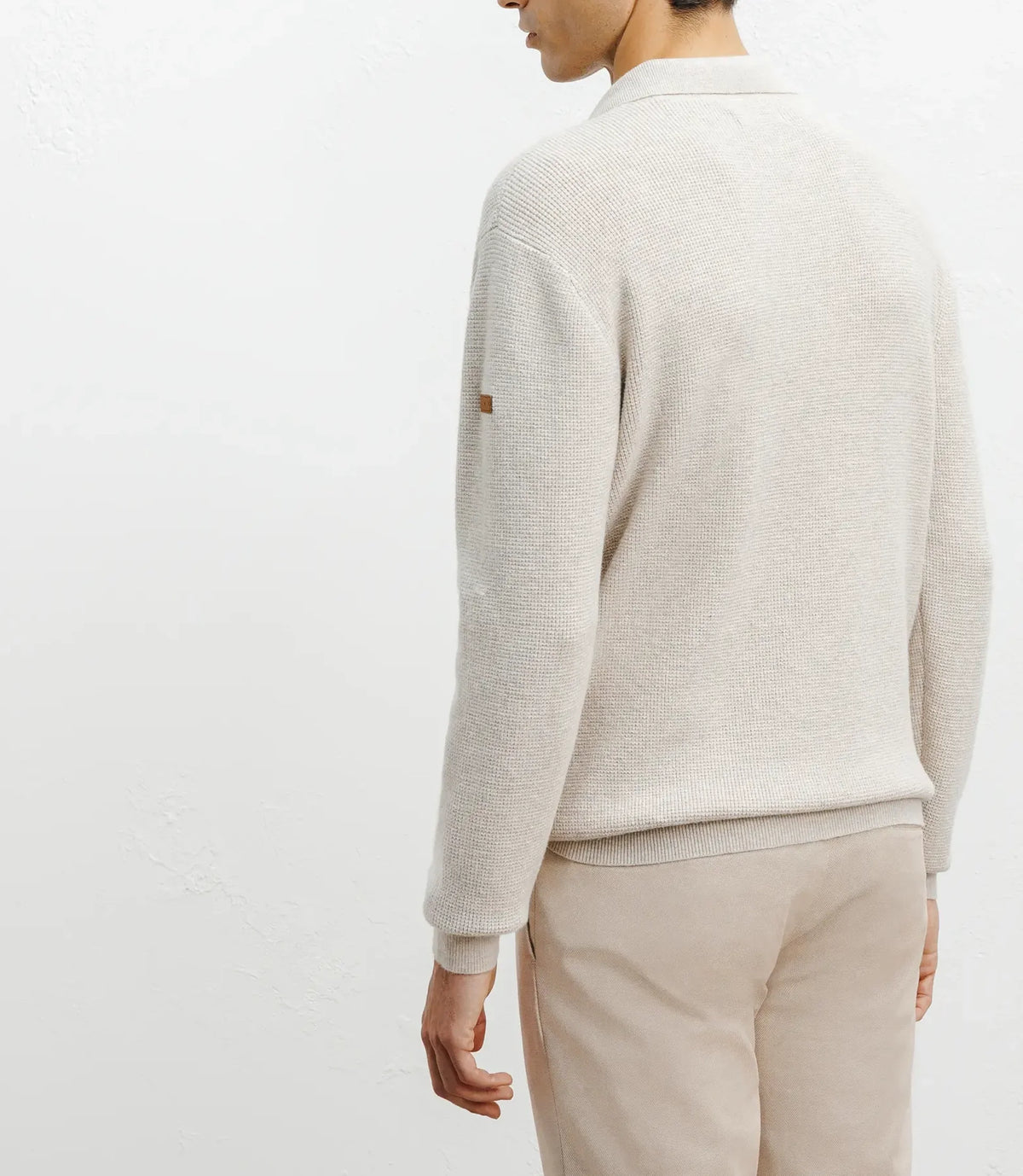 Pull col polo ouvert beige - IZAC