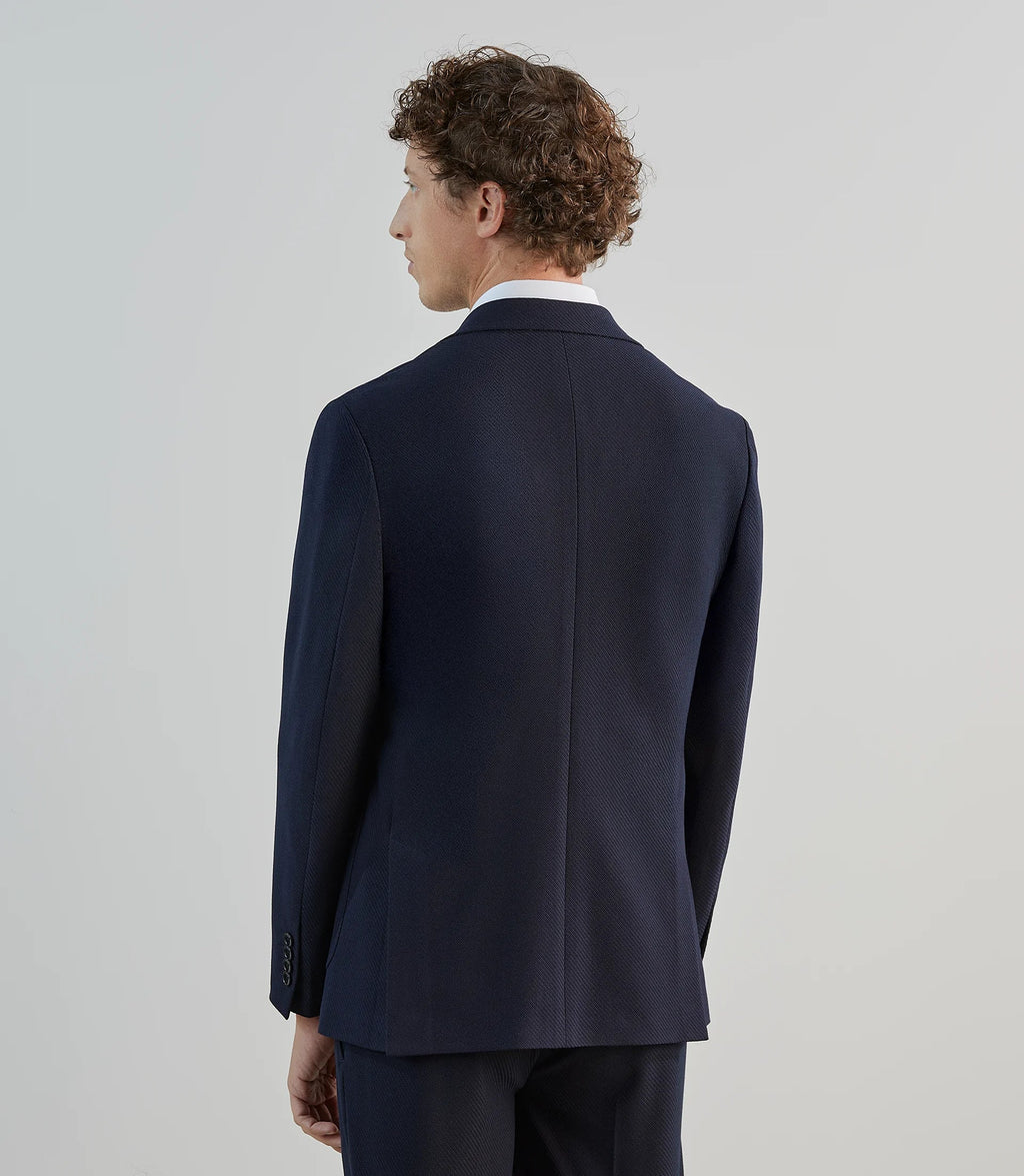 Veste ville tissu armuré marine - IZAC