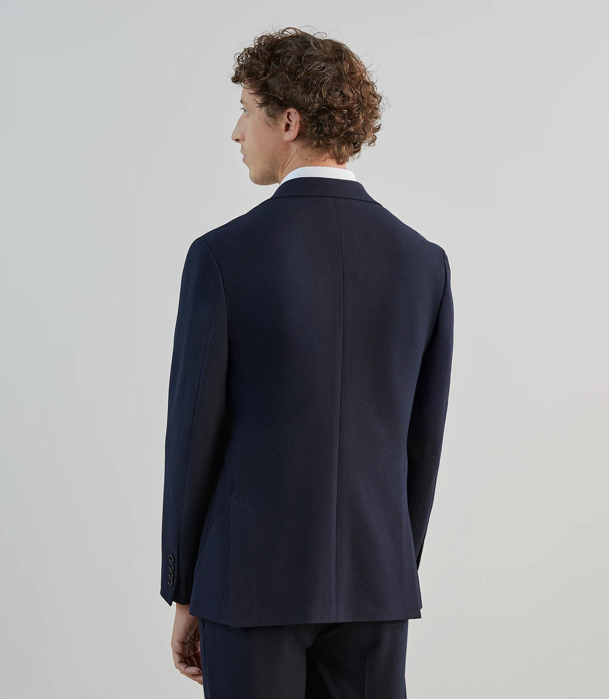 Veste ville tissu armuré marine - IZAC