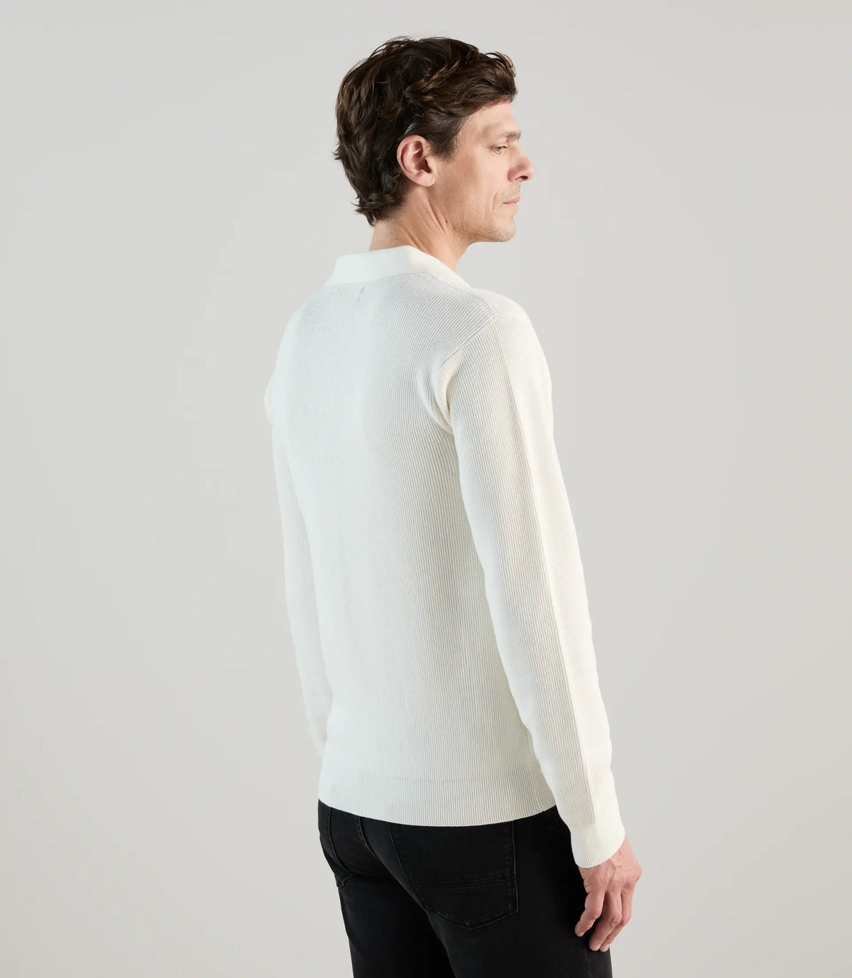 Pull col polo ecru - IZAC