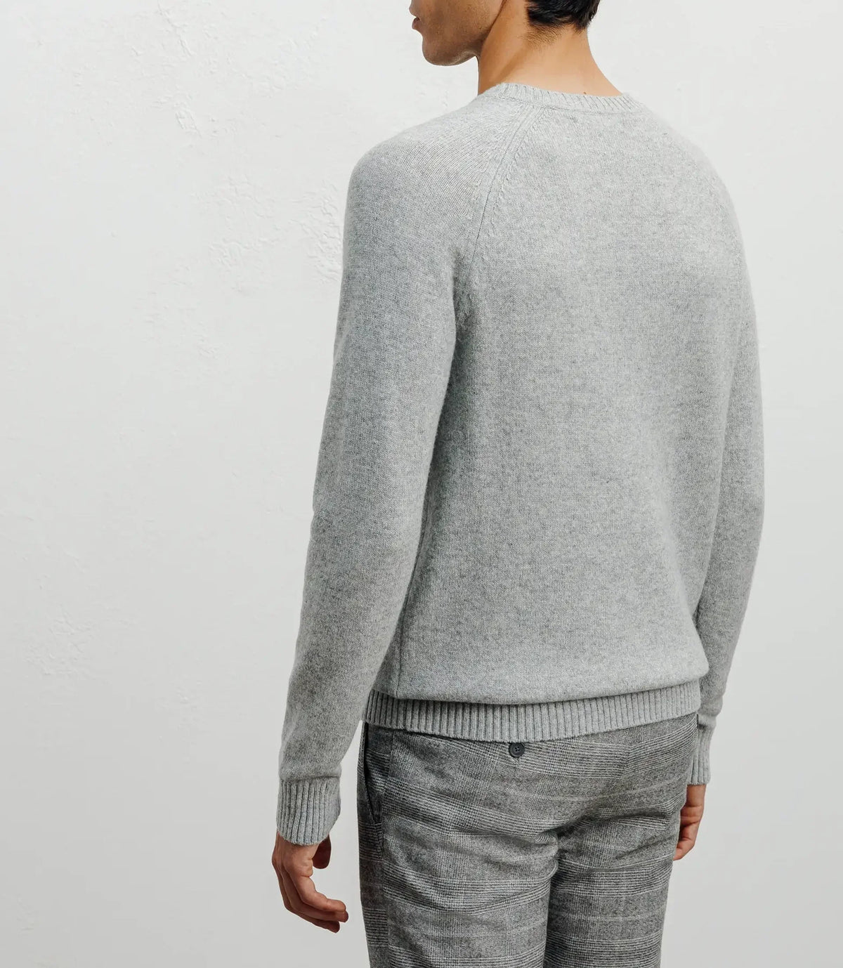 Pull en laine col rond gris chiné - IZAC
