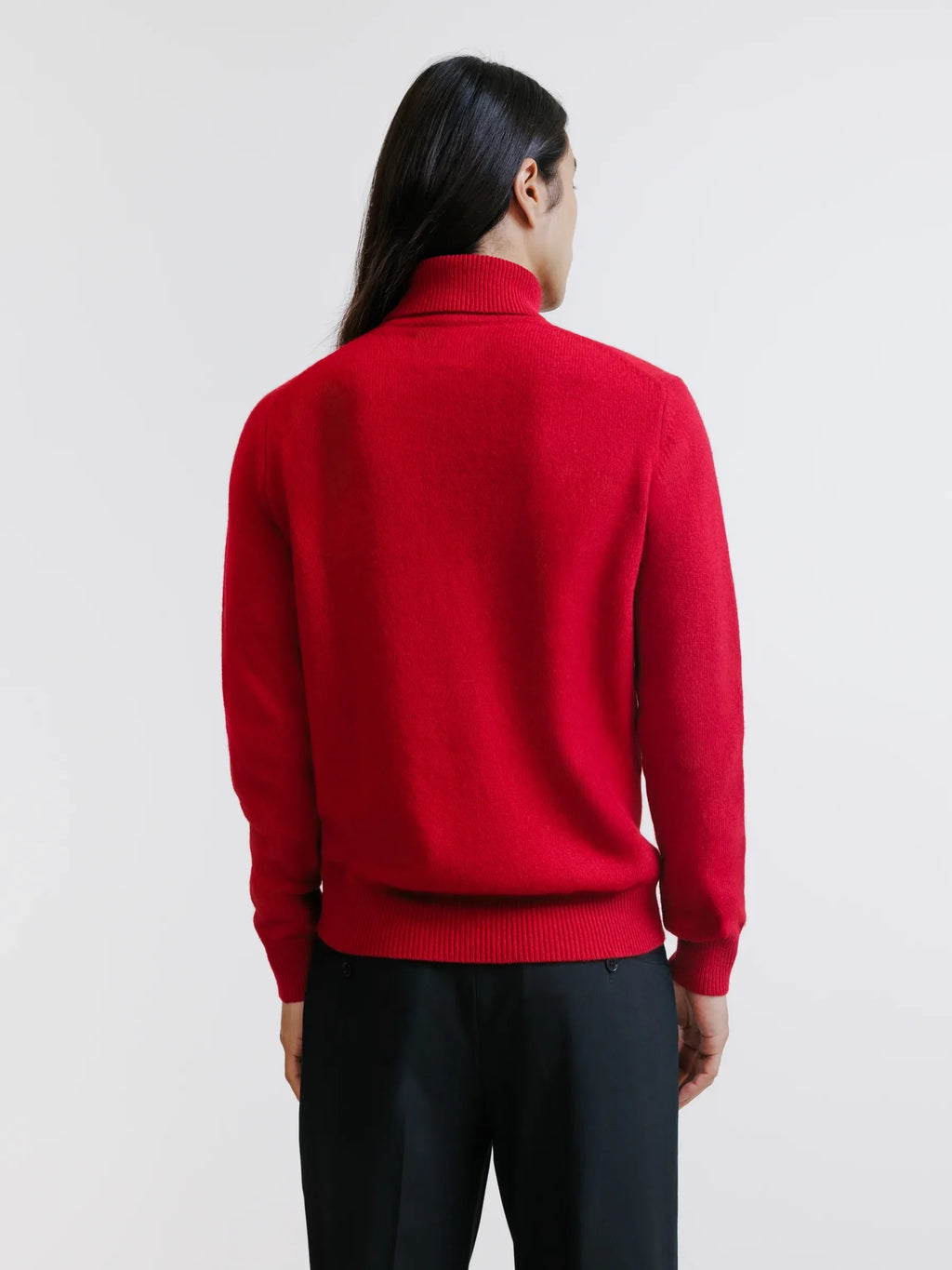 Pull en laine col roulé rouge foncé - IZAC