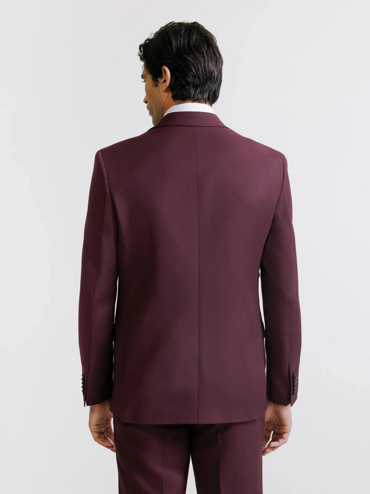 Costume 2 boutons laine majoritaire prune - IZAC