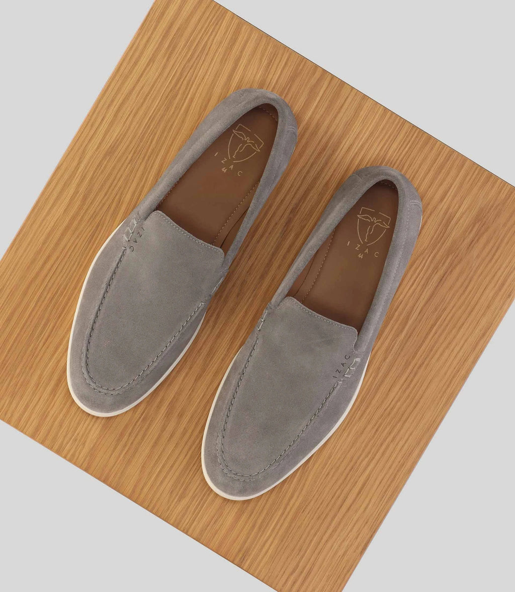 Mocassin casual en suède gris - IZAC