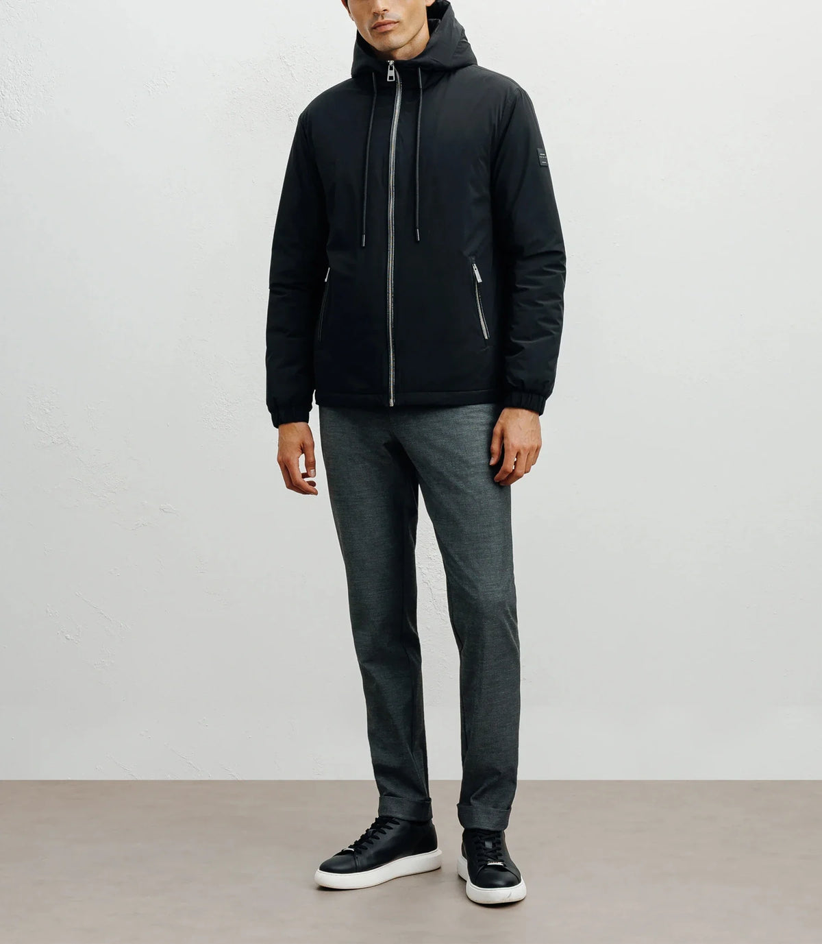 Blouson à capuche noir - IZAC