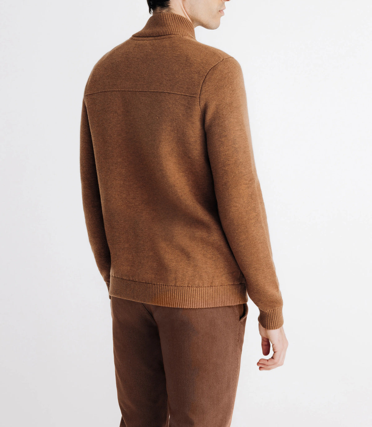 Pull gilet zippé col teddy camel - IZAC