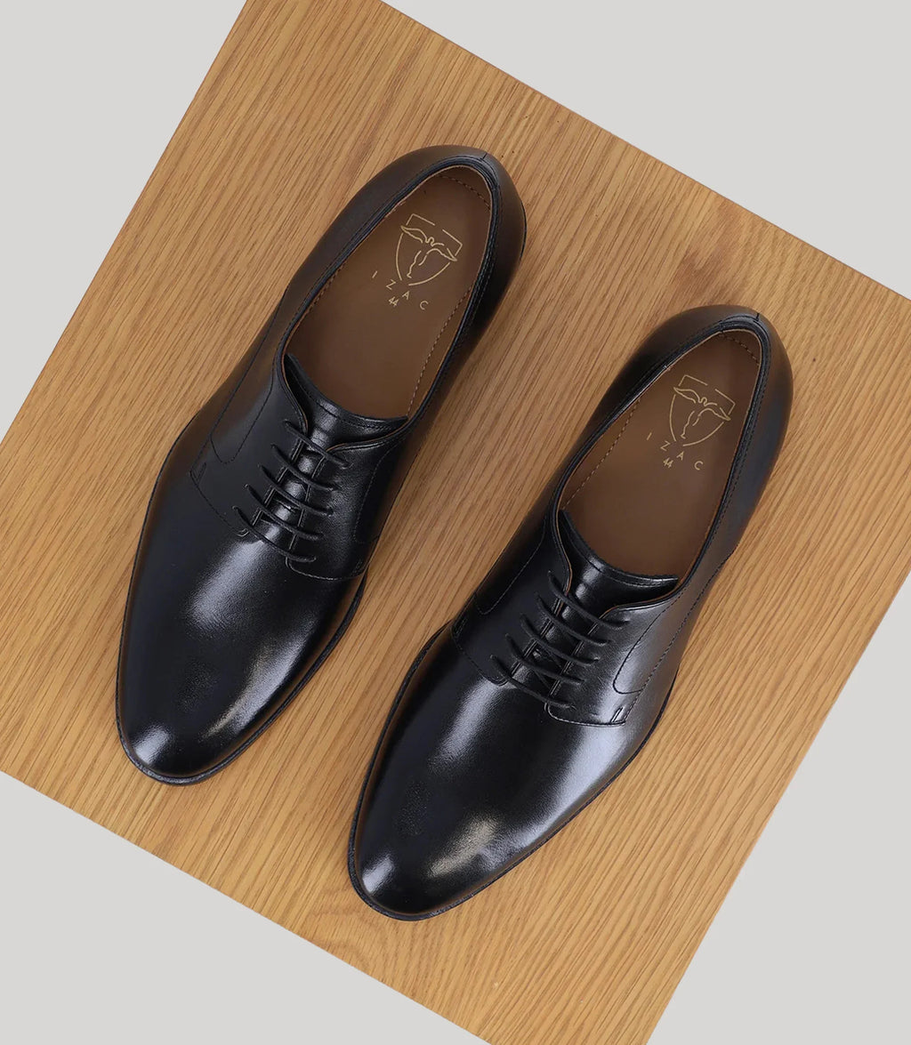 Derby en cuir noir - IZAC