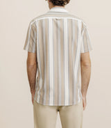 Chemise manches courtes rayée beige - IZAC
