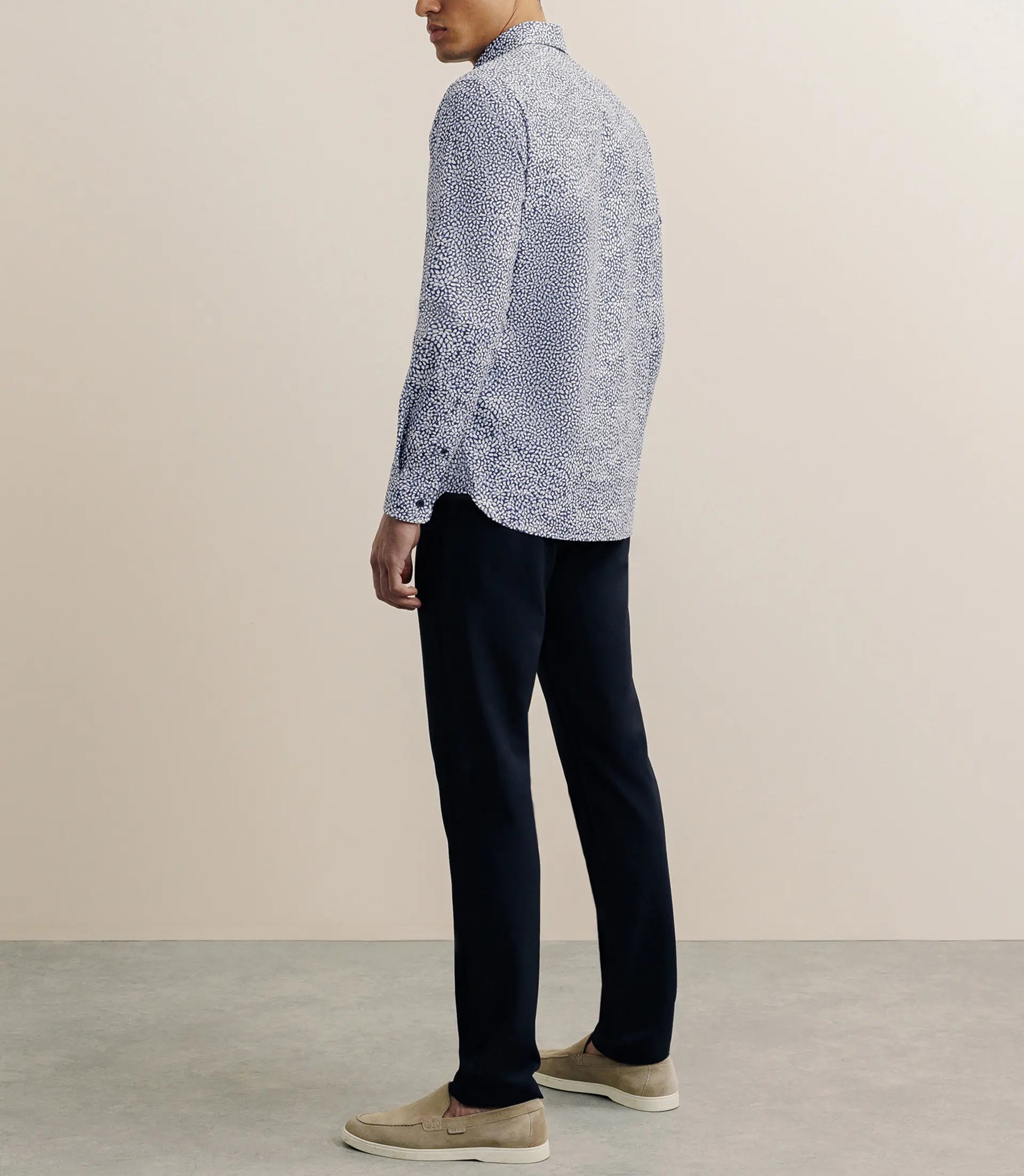 Chemise droite imprimée marine - IZAC