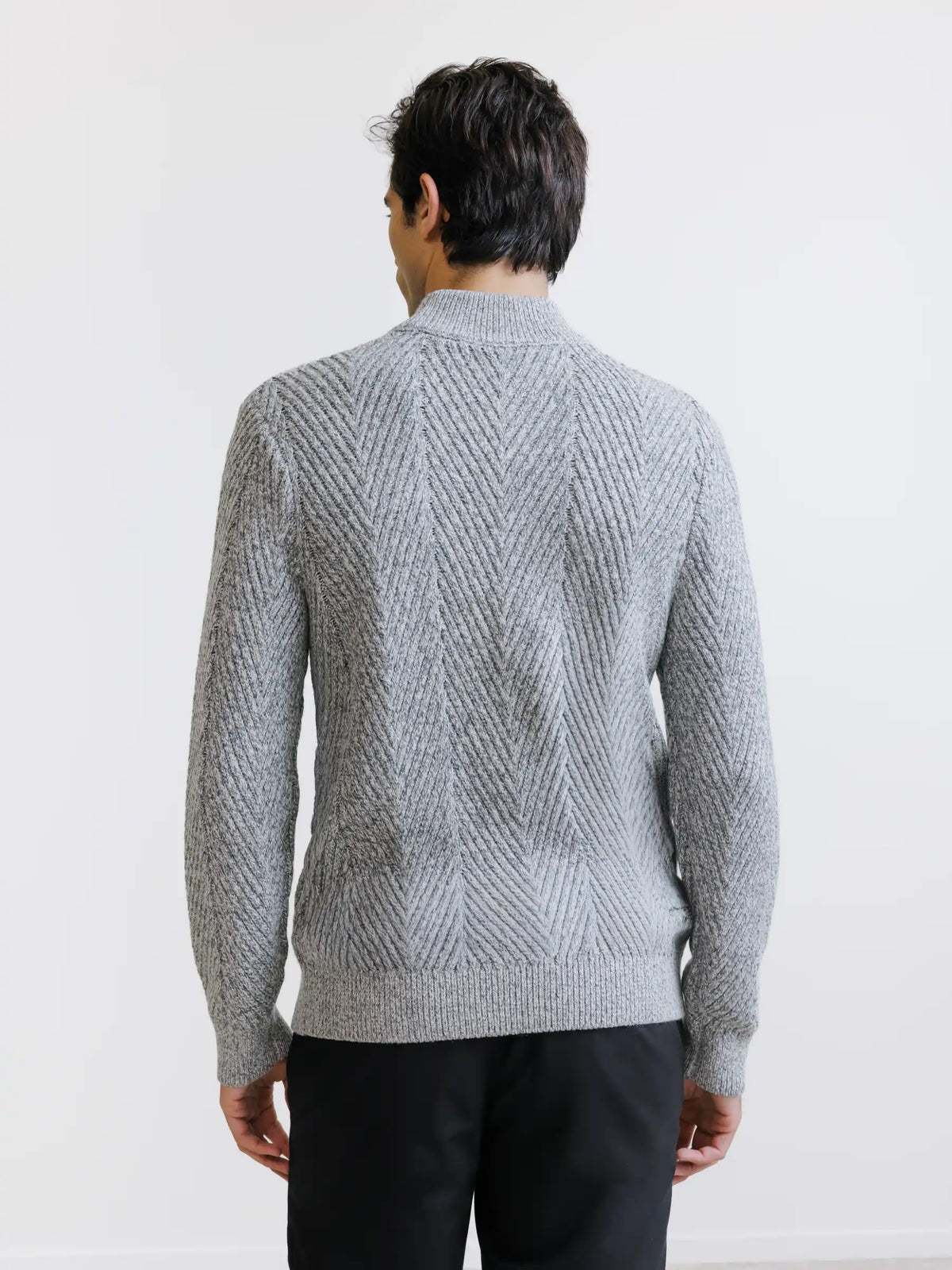 Pull col cheminée gris chiné - IZAC
