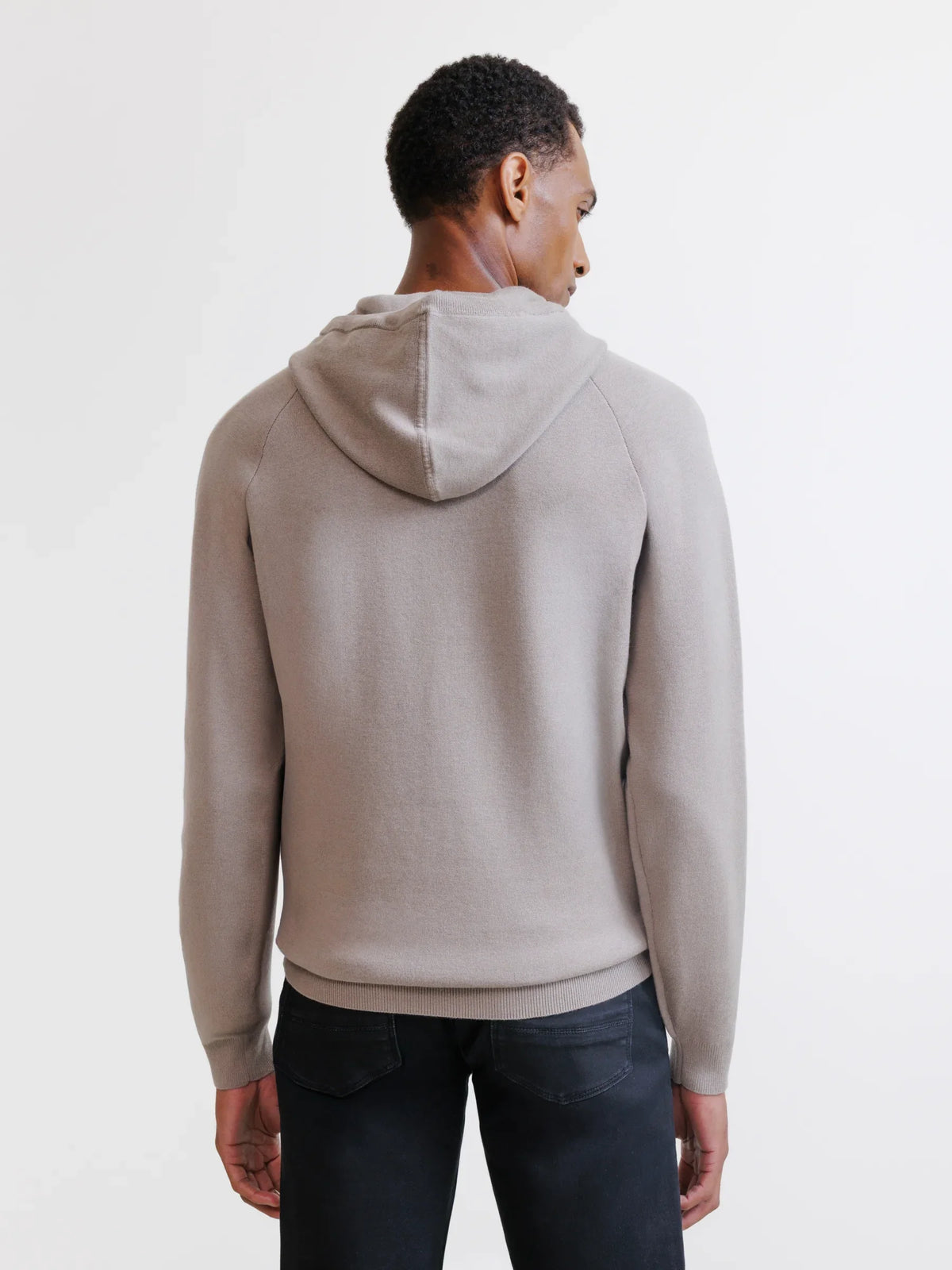 Pull à capuche en maille taupe - IZAC