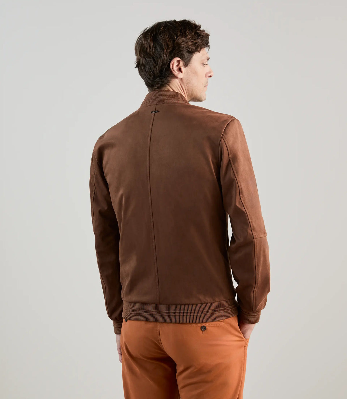 Blouson col teddy en suède marron - IZAC