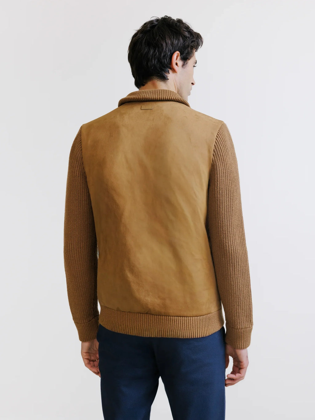 Gilet zippé bi-matière camel - IZAC