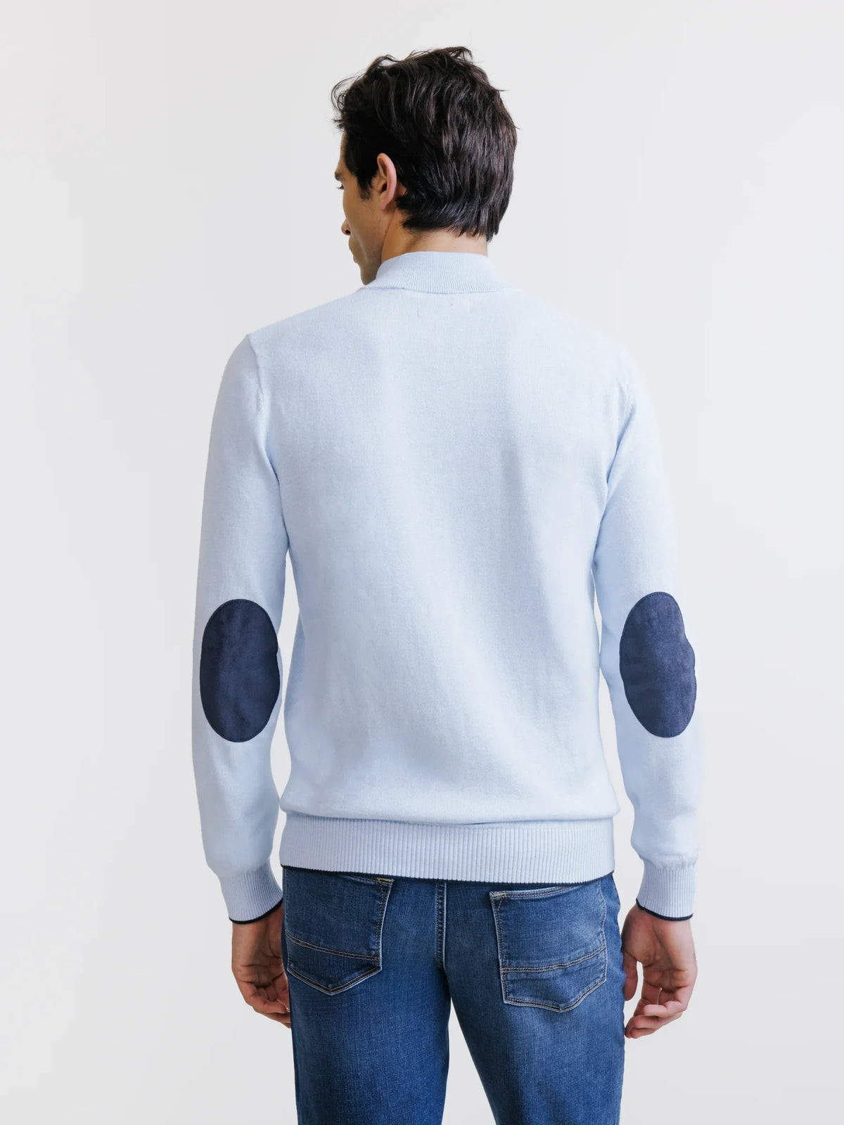 Pull col montant demi zippé bleu ciel - IZAC