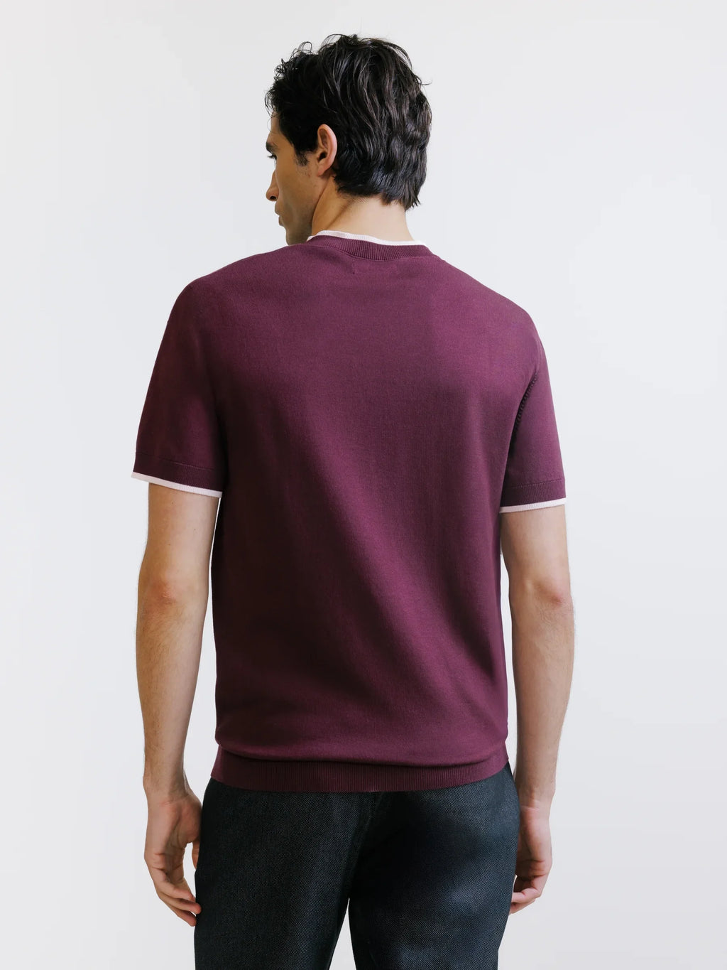 T-shirt en maille bordeaux - IZAC