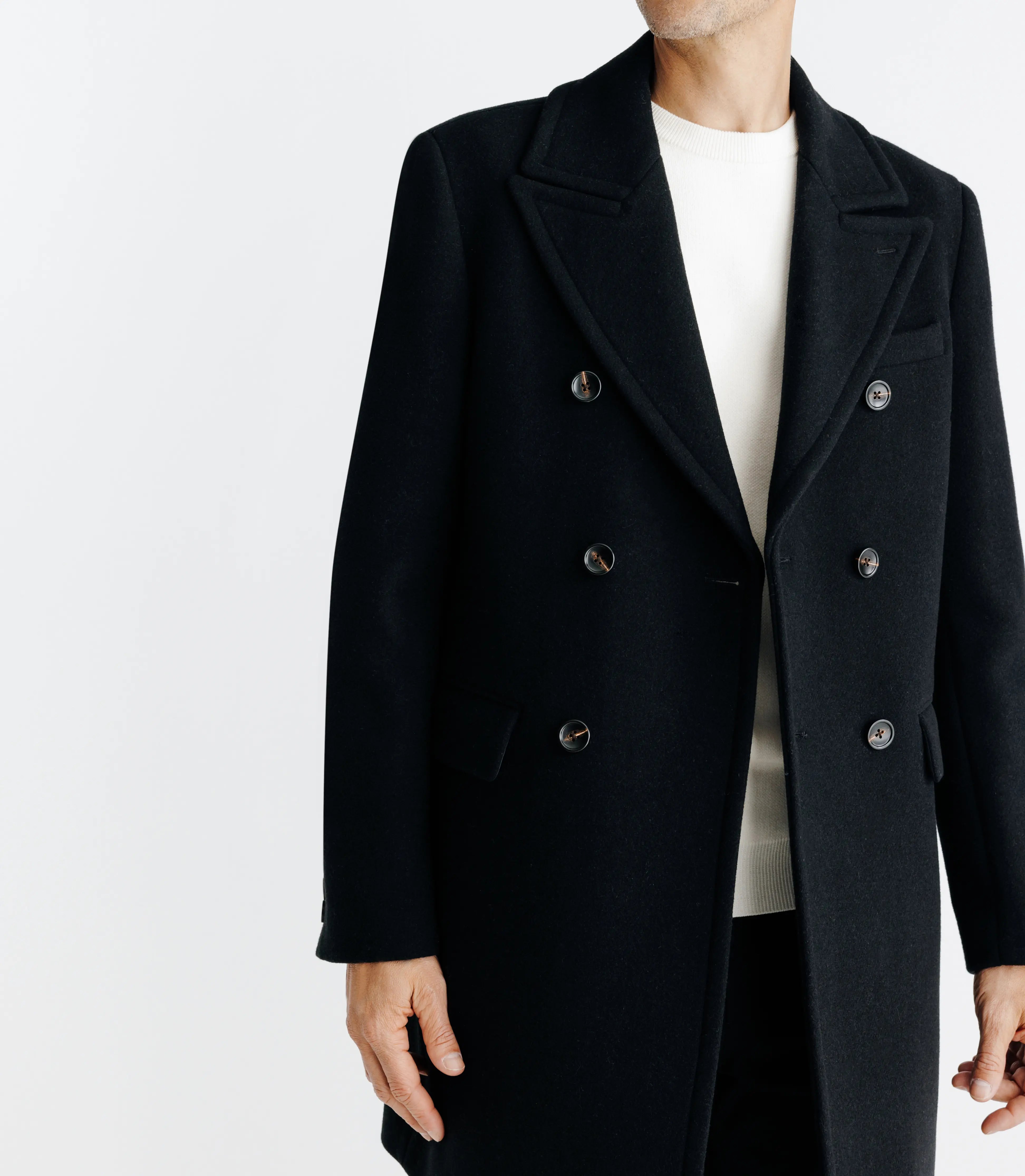 Manteau croisé noir - IZAC