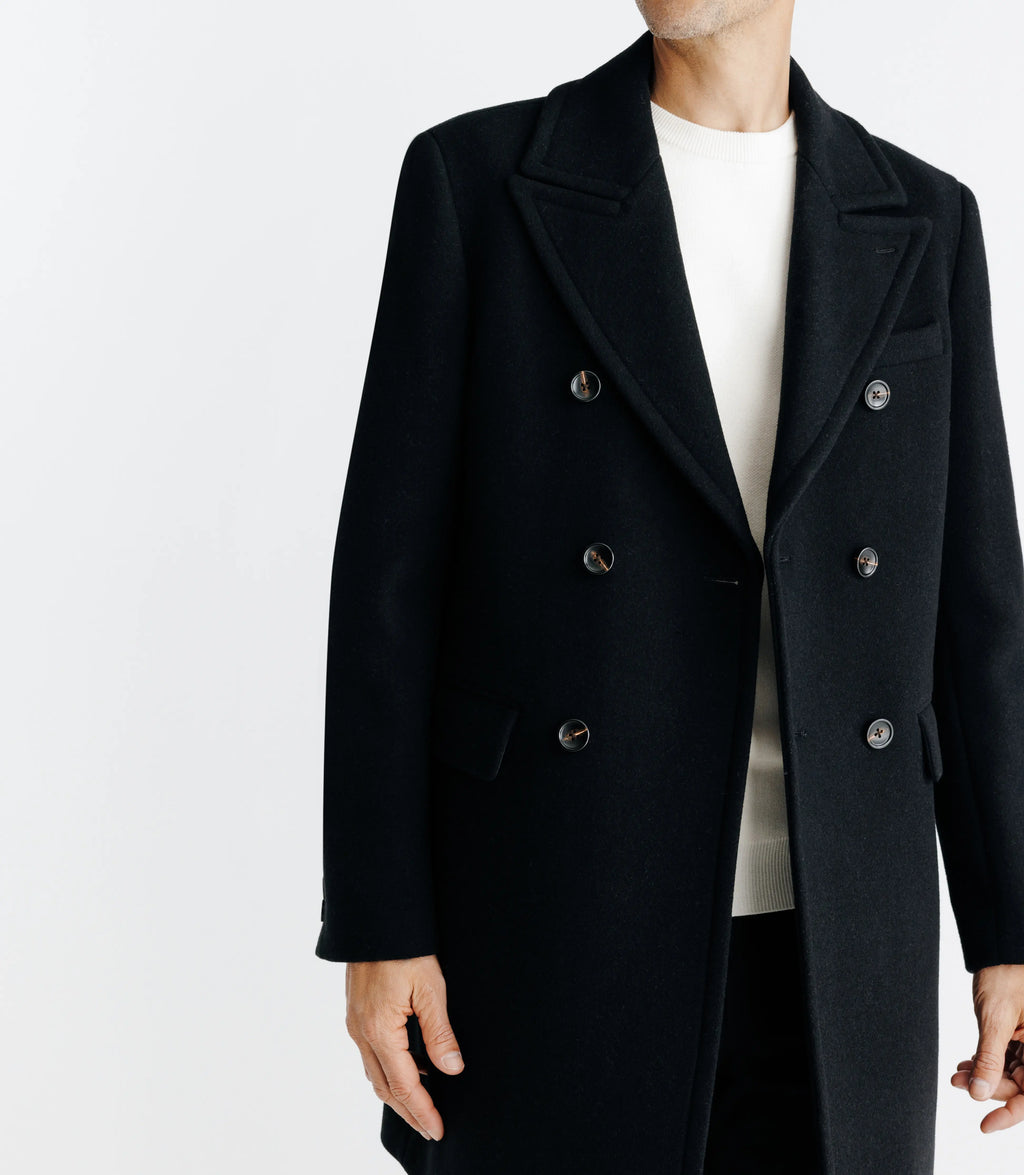 Manteau croisé noir - IZAC
