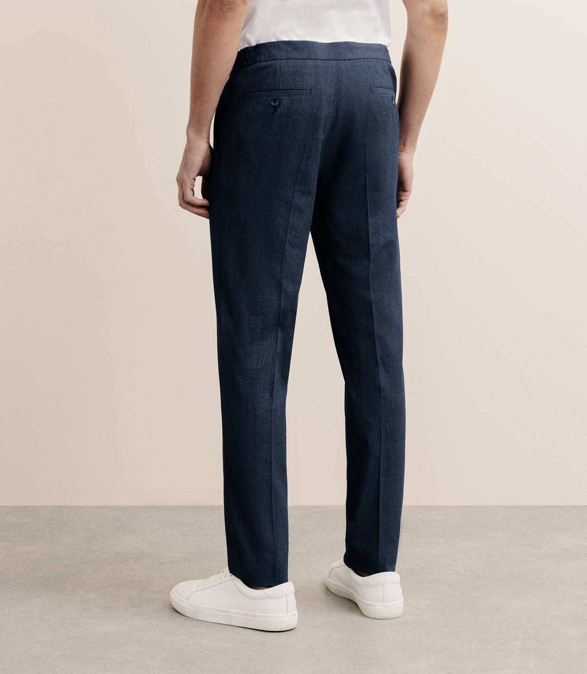 Pantalon ville taille élastique bleu denim - IZAC