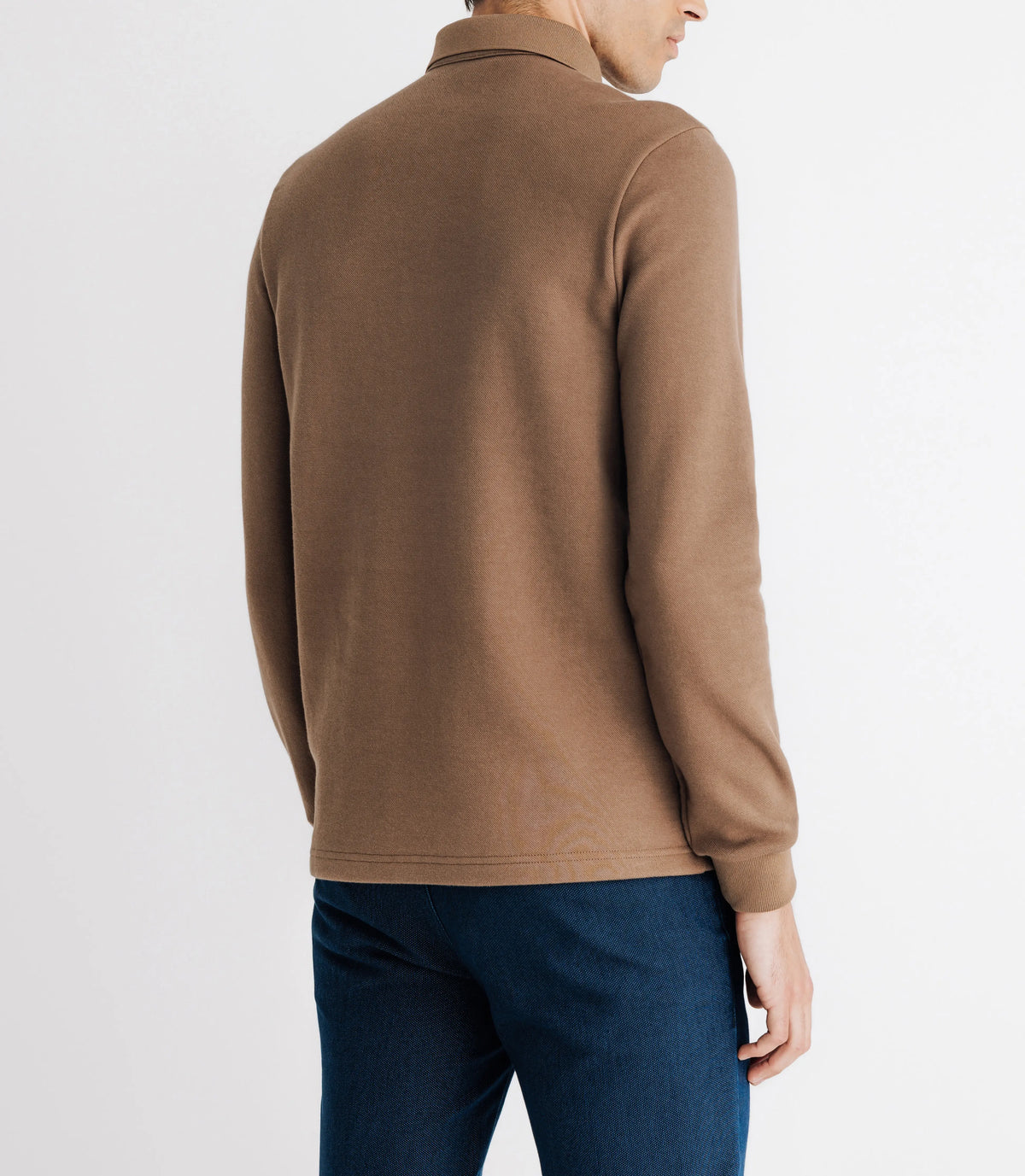Polo boutonné manches longues beige - IZAC